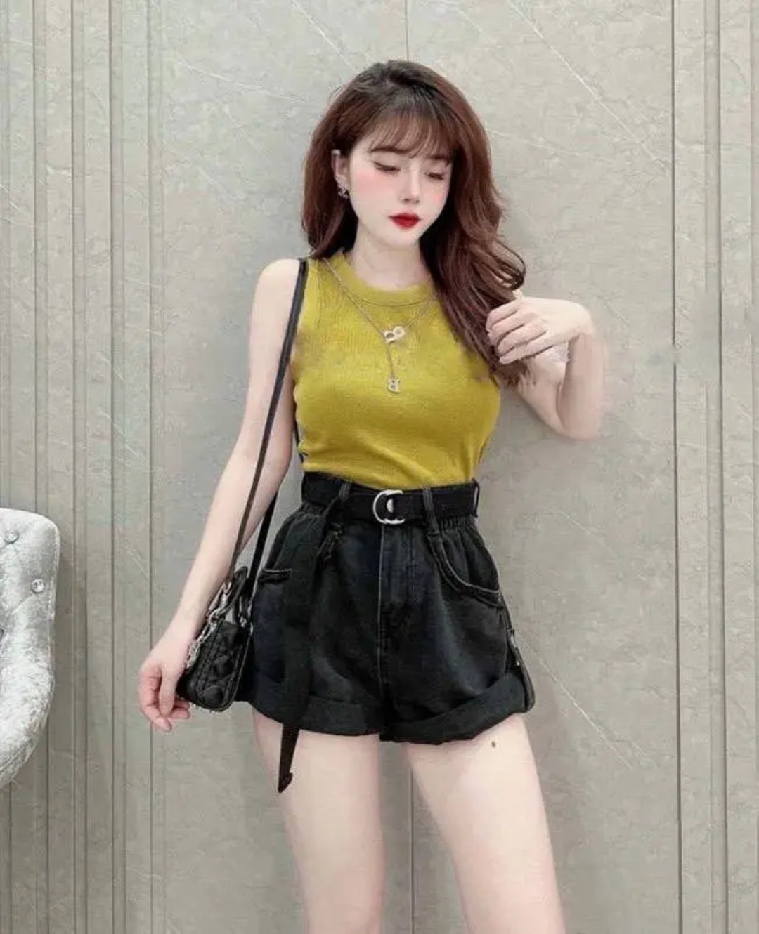 [A007] Áo len thun dệt kim Montoghi Quảng Châu ba lỗ MÀU TRƠN dáng vừa TẶNG KÈM VÒNG CỔ CHỮ B - L2M (Sale)