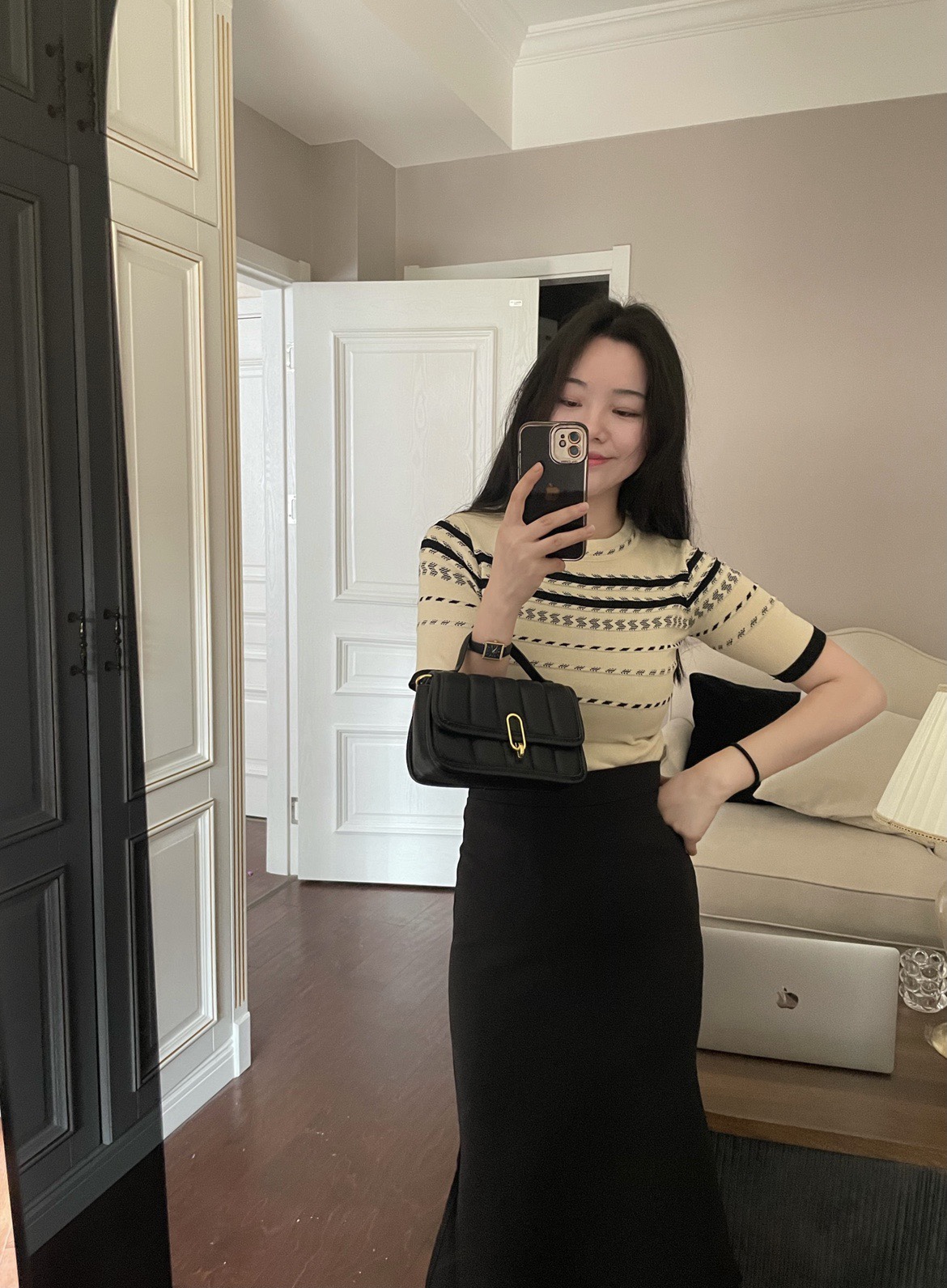 [A122] Áo len thun nữ Montoghi dệt kim họa tiết XƯƠNG CÁ tay ngắn độc đáo phong cách Hàn Quốc - L2M (Sale)