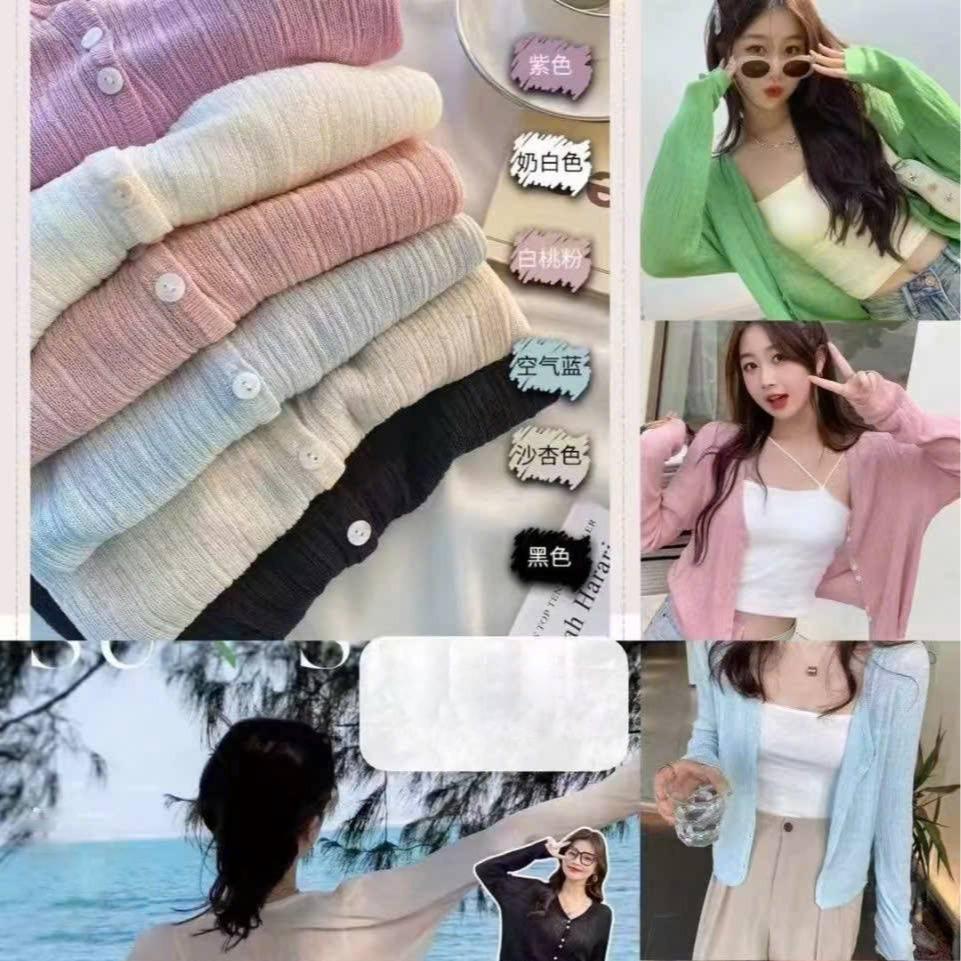 [A421] Áo khoác len nữ Cardigan PHỐI NÚT ĐÔI tay dài mỏng nhẹ mặc 2 kiểu dễ phối đồ - L2M (New)
