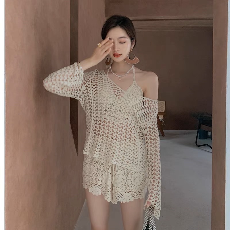 [A167] Áo CHOÀNG LƯỚI đi biển HÌNH TIM tay dài mùa hè siêu xinh hàng Quảng Châu LOẠI 1 - L2M
