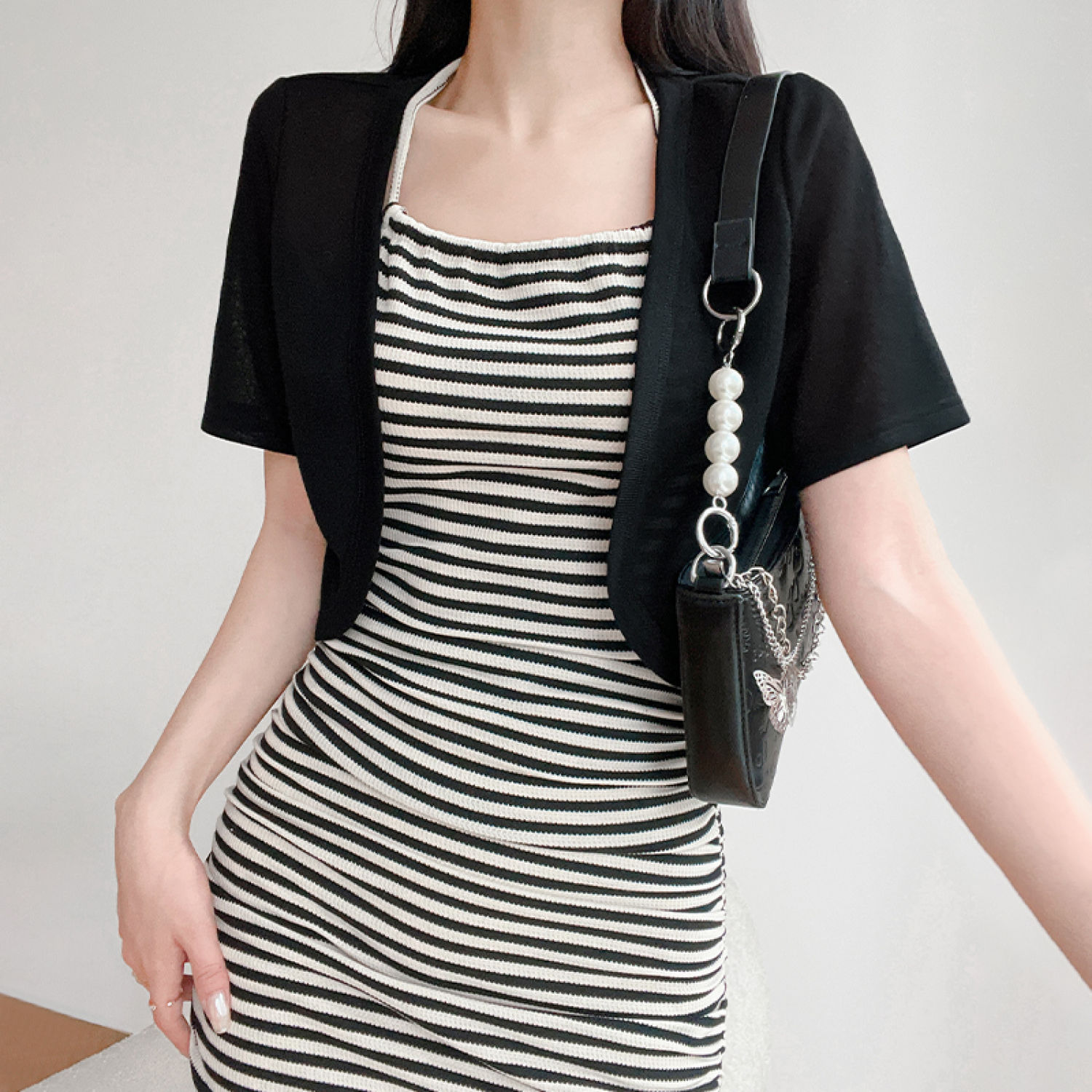 [A188] Áo KHOÁC len nữ cardigan CROPTOP TAY NGẮN phong cách Pháp dệt kim mềm mỏng dễ phối đồ - L2M