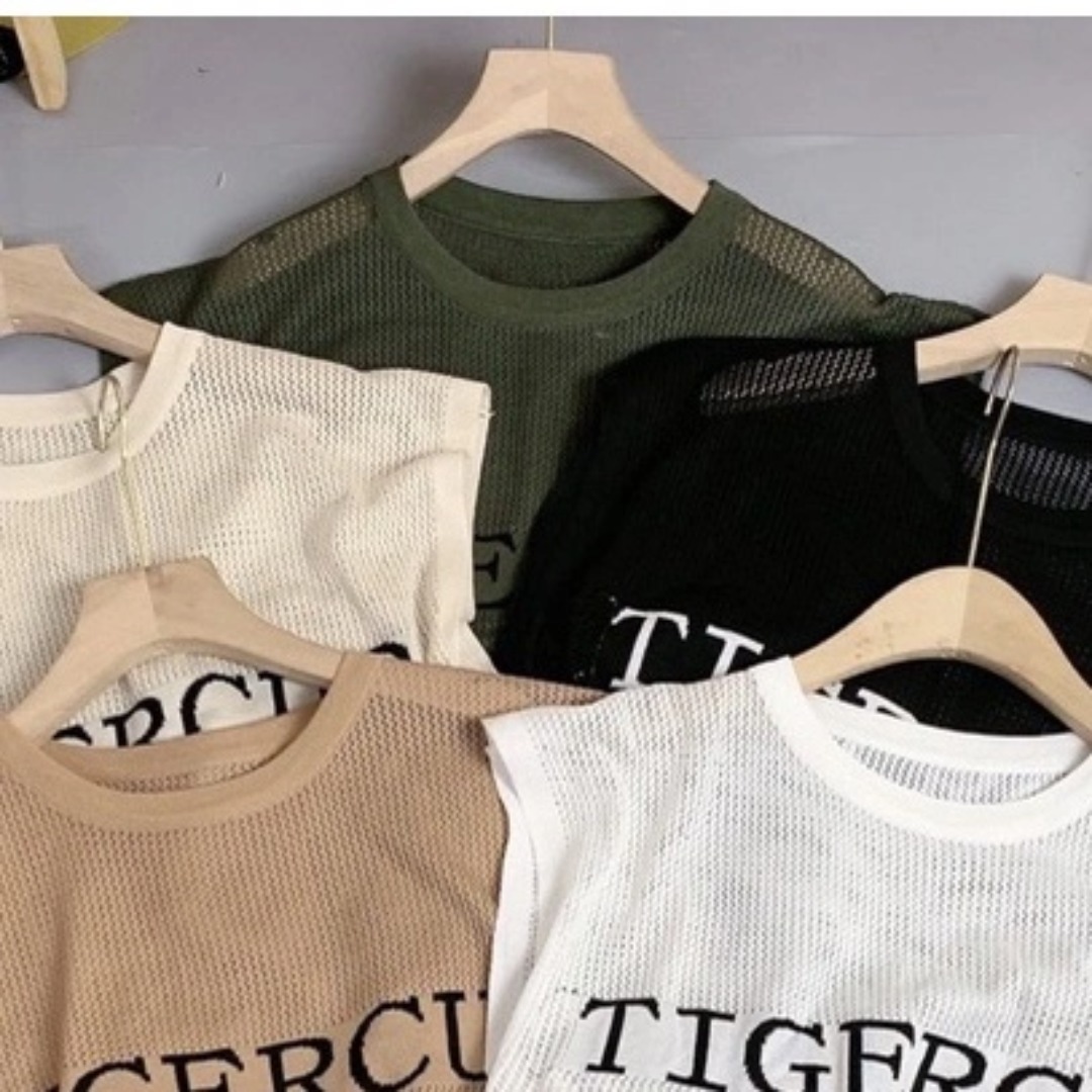 [A009] Áo lưới QC len Montoghi dệt kim Quảng Châu TIGERCUB tay hến cổ tròn mùa hè xinh xắn - L2M (Sale)