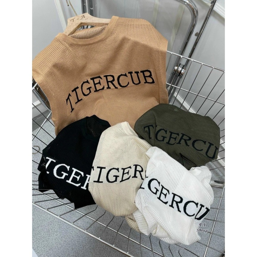 [A009] Áo lưới QC len Montoghi dệt kim Quảng Châu TIGERCUB tay hến cổ tròn mùa hè xinh xắn - L2M (Sale)