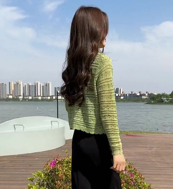 [A207] Áo khoác len LƯỚI HOA CHẤM tay dài dệt kim mỏng nhẹ mặc 2 kiểu Quảng Châu dễ phối đồ - L2M  (Hot)