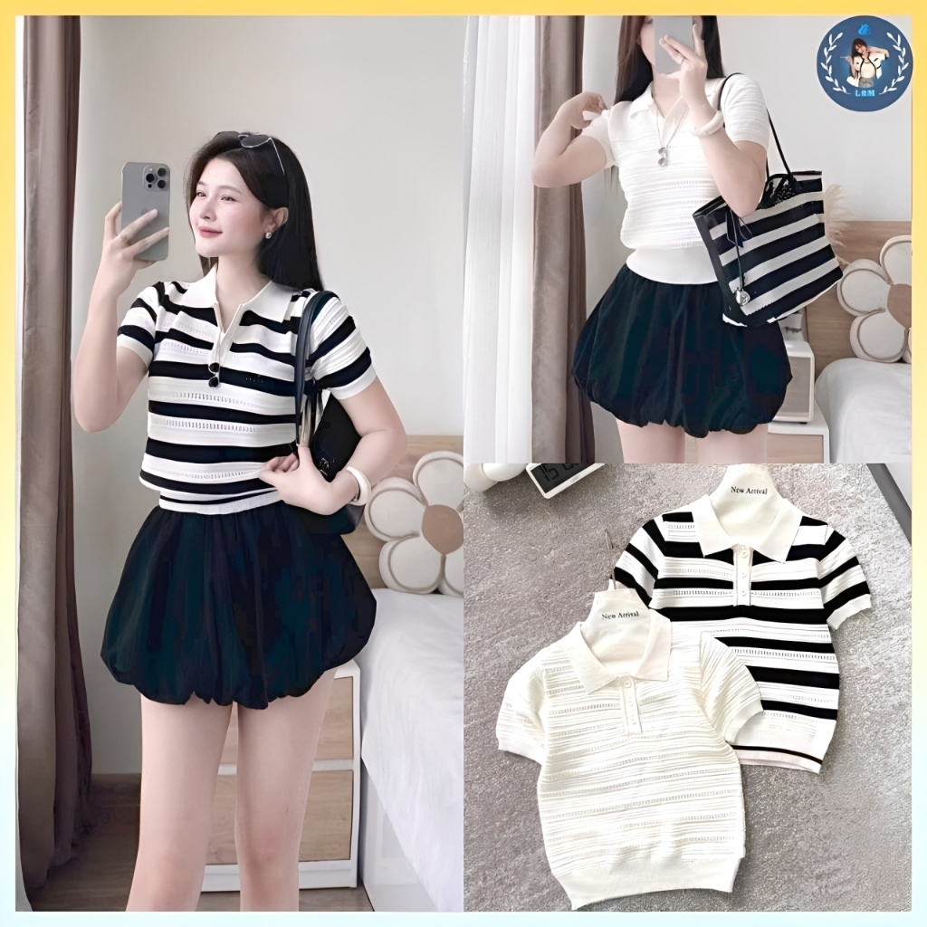 [A455] Áo len nữ Montoghi dệt kim THOÁNG KHÍ MÁT MẺ kiểu dáng thanh lịch xinh xắn - L2M (New)