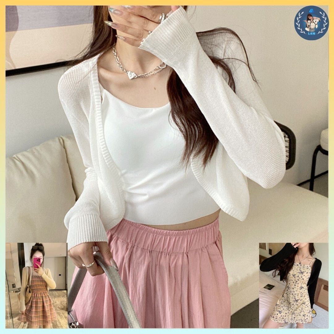 [A284] Áo khoác len nữ dệt kim Montoghi MỎNG VẠT BẦU cardigan Quảng Châu dáng lửng siêu xinh - L2M (Sale)