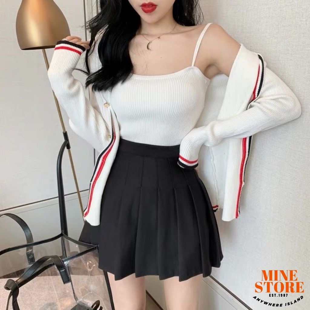 [Q011] Chân váy xếp ly TENNIS dáng ngắn xòe có lớp lót bên trong phong cách Hàn Quốc siêu hot - L2M