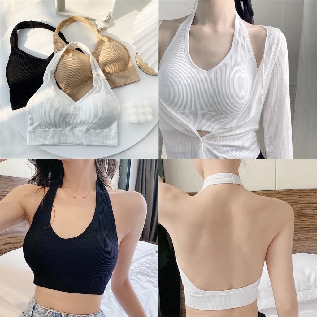 [B008] Áo mặc trong KIỂU YẾM croptop có đệm mút co giãn dễ phối đồ - L2M