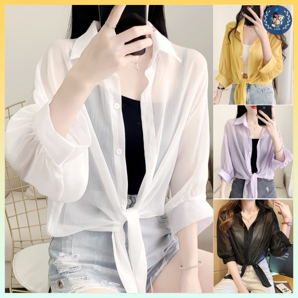 A158 Khoác sơ mi voan mỏng - L2M Quảng Châu