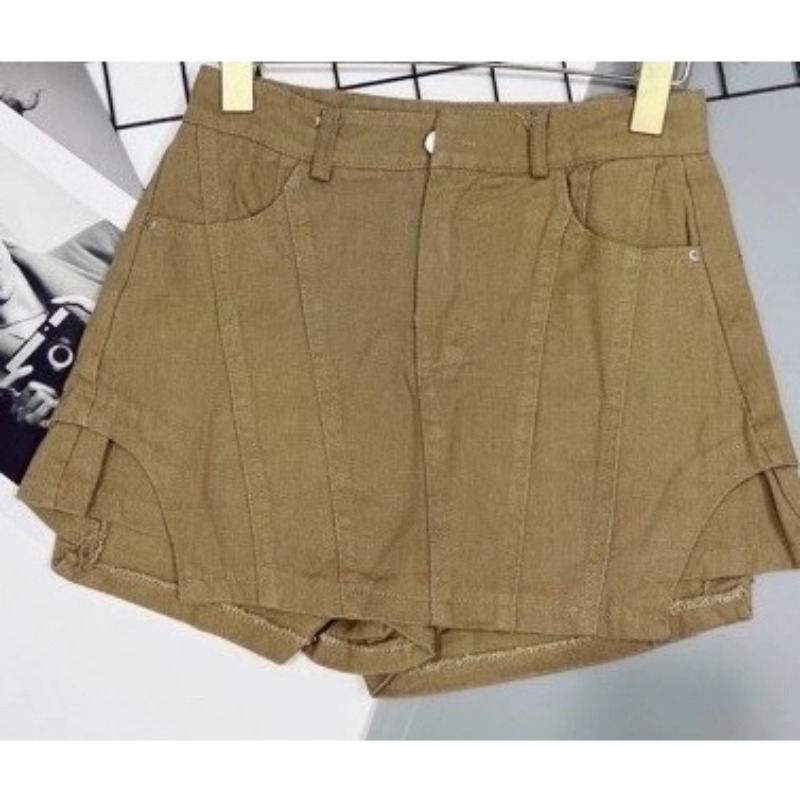 [Q016] Quần short nữ GÂN XẺ GÓC lưng cao chất liệu kaki co giãn siêu tôn dáng năng động - L2M