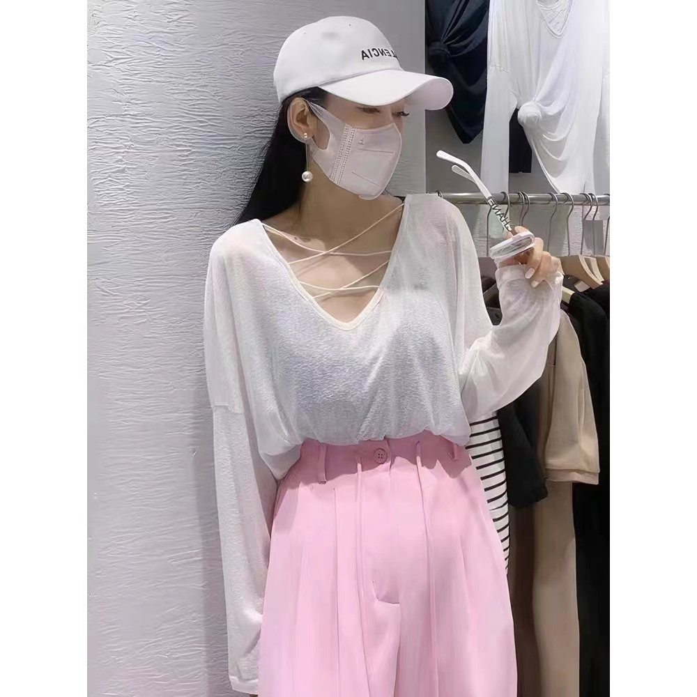 [A288] Áo nữ len THUN GIẤY mỏng nhẹ ĐAN DÂY phom rộng MẶC 2 KIỂU tay dài Quảng Châu cá tính - L2M (Sale)