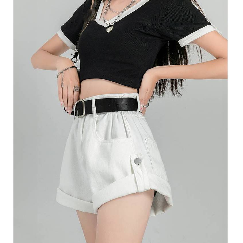 [Q036] Quần SHORT kaki nữ BẤM 2 TAG LAI 2 bên co giãn tôn dáng năng động và cá tính - L2M