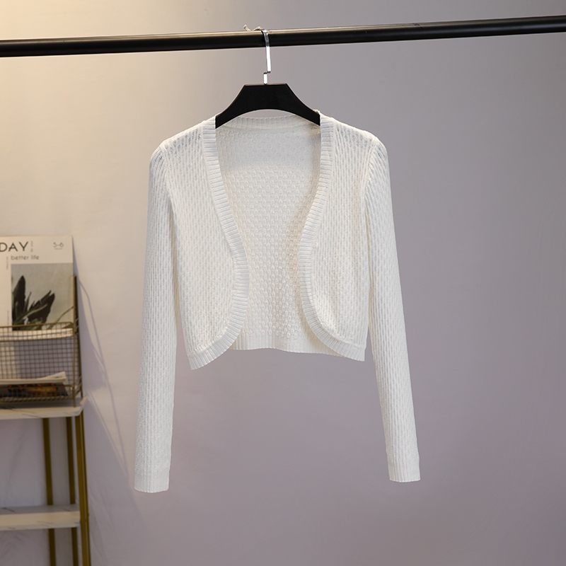 [A295] Áo KHOÁC len dệt kim QC cardigan LƯỚI HÌNH TỨ GIÁC tay dài dáng lửng sang trọng - L2M (Sale)