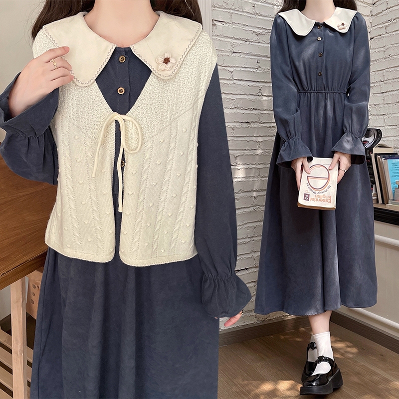 [A352] Áo len Montoghi dệt kim GILE PHỐI DÂY THẮT thiết kế 2 kiểu họa tiết phối nhau xinh xắn - L2M