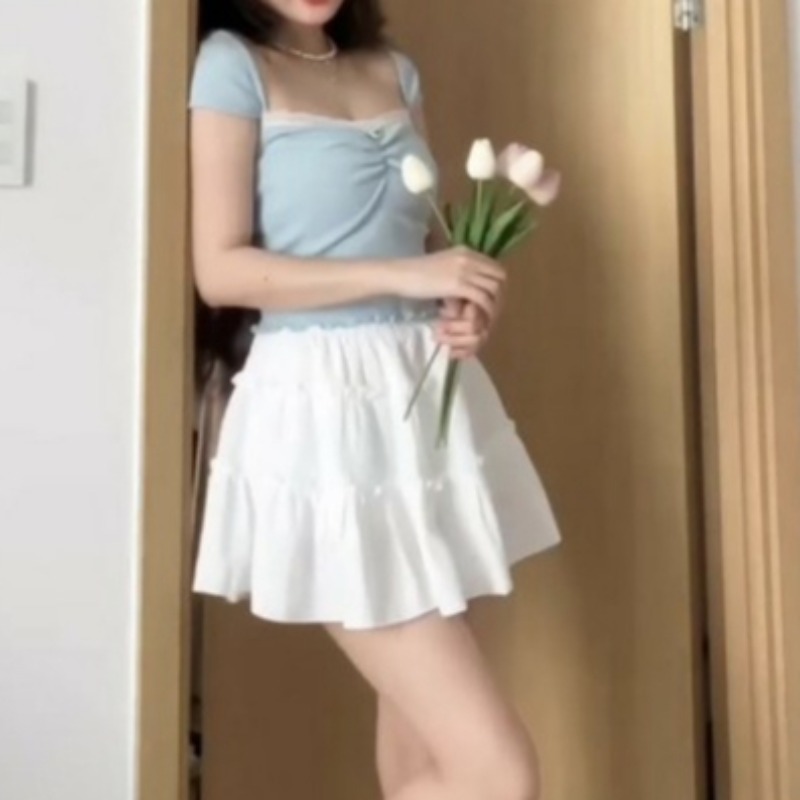 [Q077] Chân váy nữ dáng xòe 3 TẦNG PHỐI BÈO có lót trong VẢI GÂN XỊN MỊN dáng ngắn xinh xắn - L2M  (Hot)