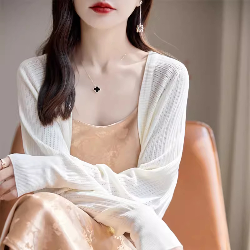 [A426] Áo khoác len lưới mỏng TAY BO RỘNG chống nắng thời trang hè phong cách Hàn Quốc - L2M