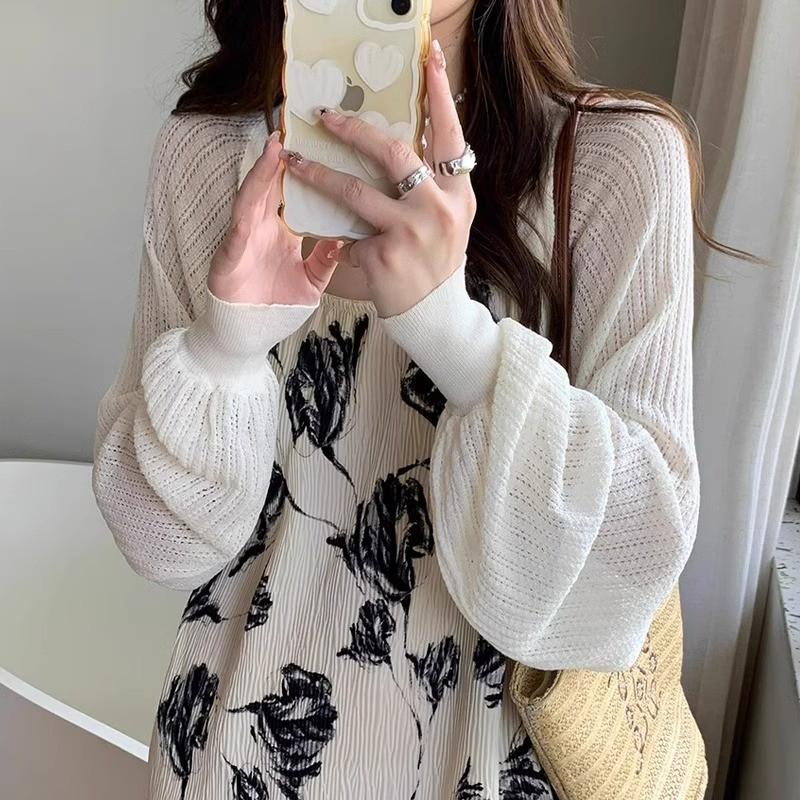 [A426] Áo khoác len lưới mỏng TAY BO RỘNG chống nắng thời trang hè phong cách Hàn Quốc - L2M
