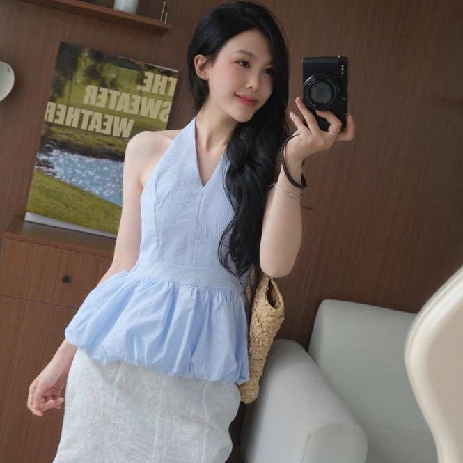 [A431] Áo kiểu nữ CỔ YẾM MÀU TRƠN có mút vạt xòe phối lưng chun tôn dáng xinh xắn hot trend - L2M (New)