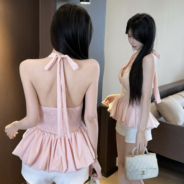 [A431] Áo kiểu nữ CỔ YẾM MÀU TRƠN có mút vạt xòe phối lưng chun tôn dáng xinh xắn hot trend - L2M (New)