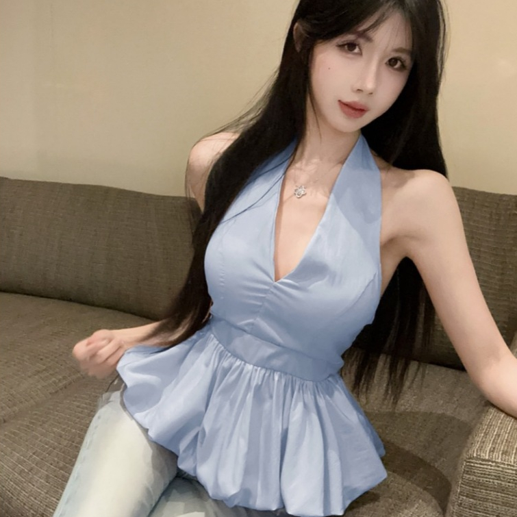 [A431] Áo kiểu nữ CỔ YẾM MÀU TRƠN có mút vạt xòe phối lưng chun tôn dáng xinh xắn hot trend - L2M (New)