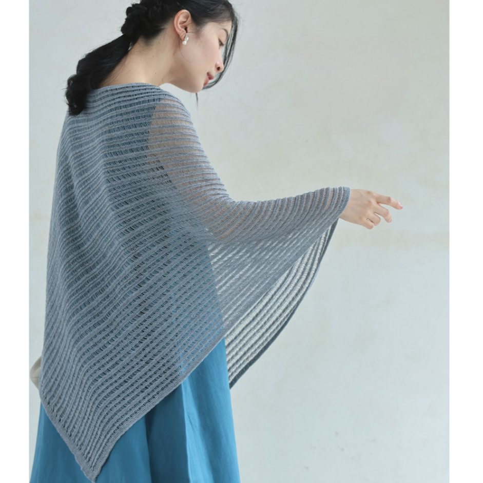 [A440] Áo LƯỚI len Montoghi dệt kim CHUI ĐẦU VẠT NHỌN phối choàng phong cách sang trọng - L2M (New)