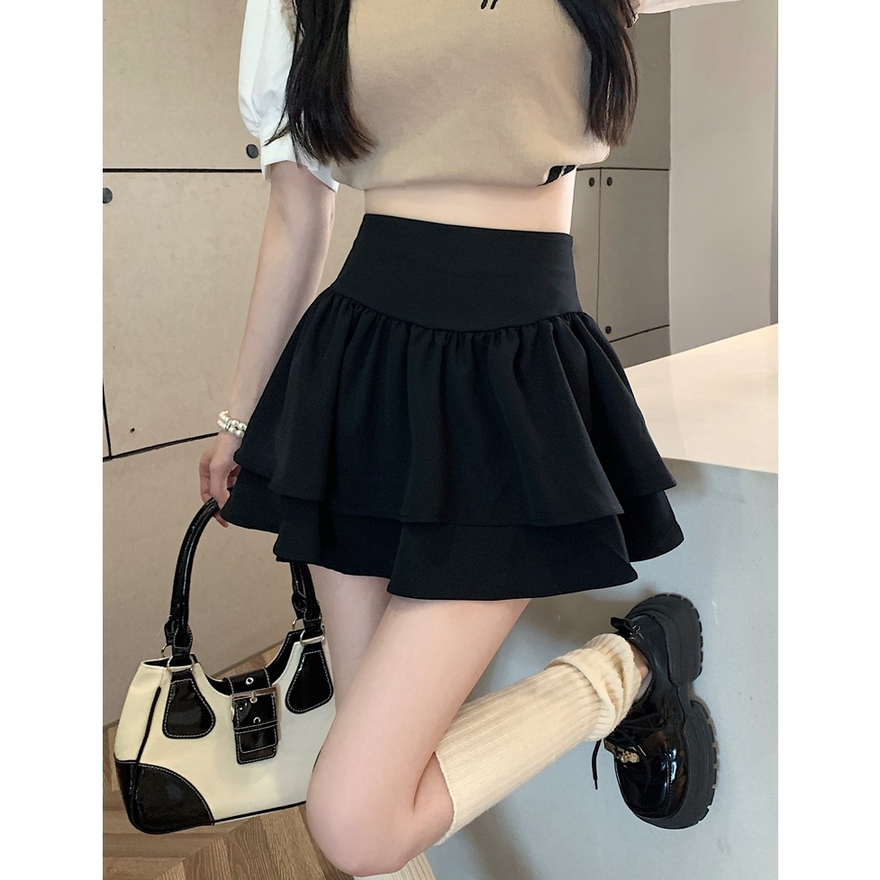 [Q088] Chân váy nữ dáng xòe 2 TẦNG PHỐI LƯNG NHỌN phối lưng THUN SAU có lót trong xinh xắn - L2M (New)