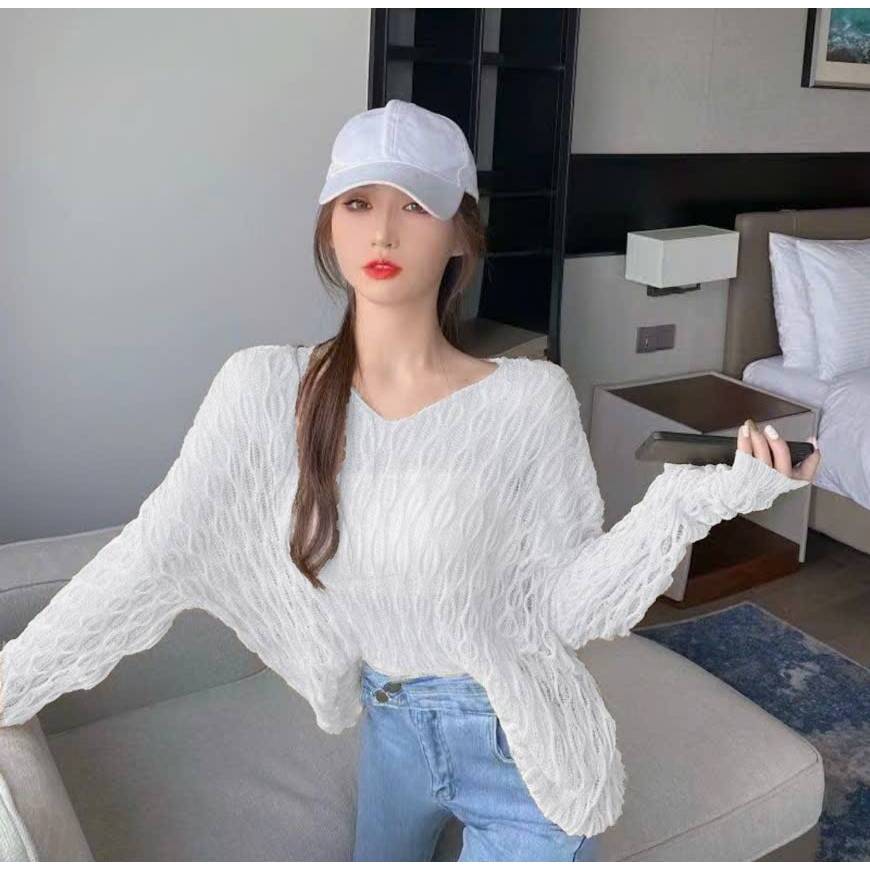 [A441] Áo len LƯỚI montoghi dệt kim MẮC XÍCH HÌNH ELIP form rộng mặc ngoài đi biển dễ phối đồ - L2M (New)