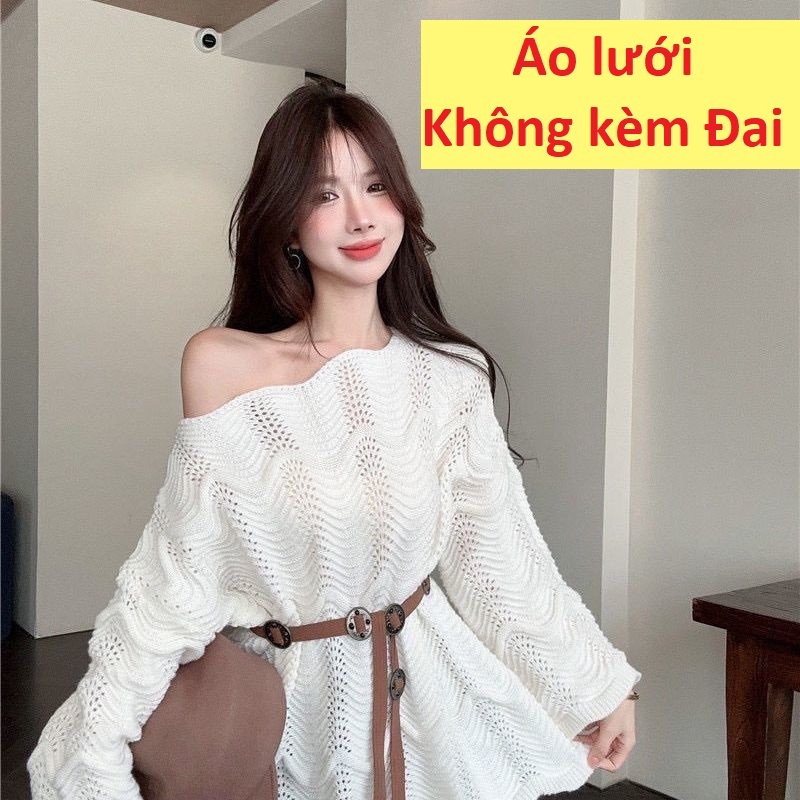 [A444] Áo len LƯỚI montoghi dệt kim VIỀN SÓNG LƯỢN quanh áo mặc ngoài đi biển dễ phối đồ - L2M