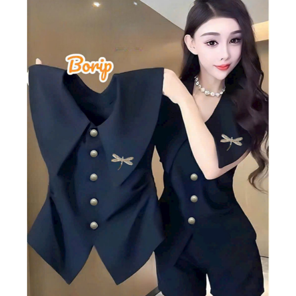 [A381] Áo thun kiểu nữ CỔ NHỌN CÀI KHUY CHUỒN CHUỒN borip xẻ tà co giãn 4 chiều tôn dáng - L2M (New)