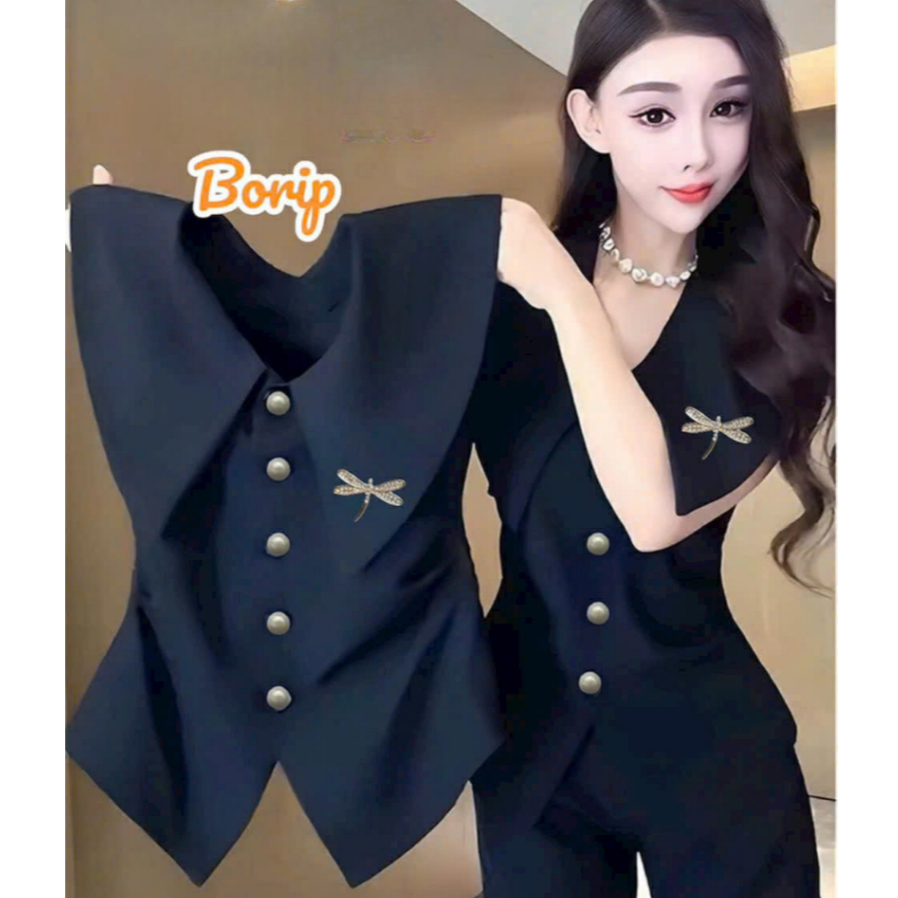 [A381] Áo thun kiểu nữ CỔ NHỌN CÀI KHUY CHUỒN CHUỒN borip xẻ tà co giãn 4 chiều tôn dáng - L2M (New)