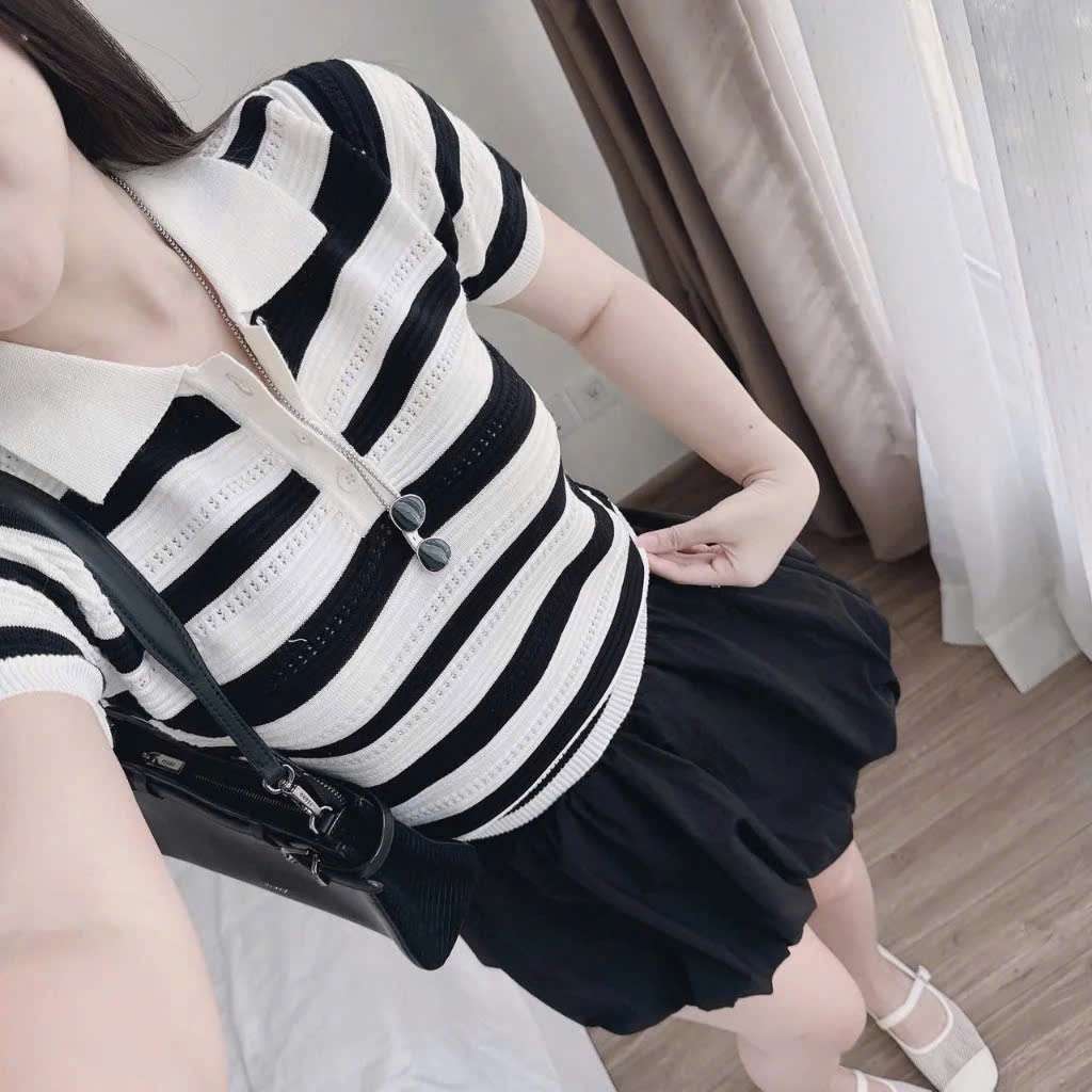 [A455] Áo len nữ Montoghi dệt kim THOÁNG KHÍ MÁT MẺ kiểu dáng thanh lịch xinh xắn - L2M (New)