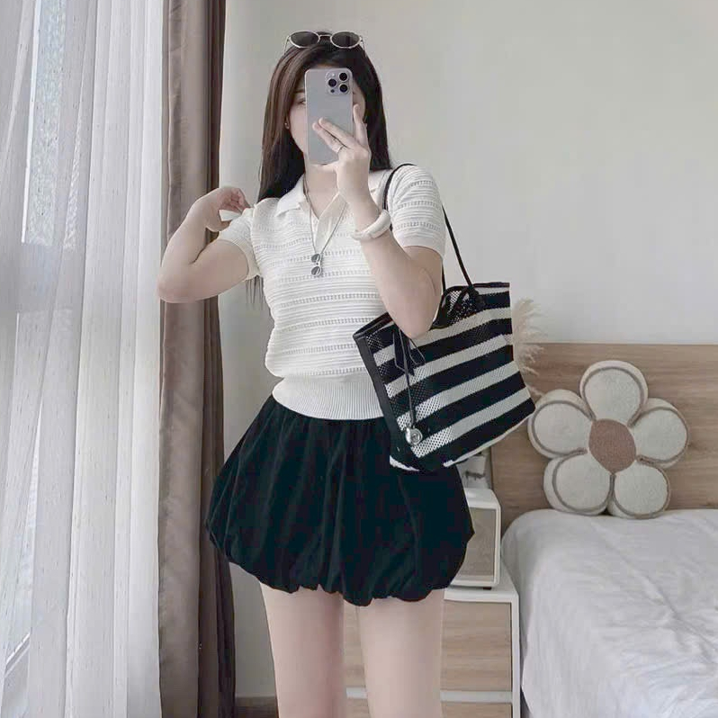 [A455] Áo len nữ Montoghi dệt kim THOÁNG KHÍ MÁT MẺ kiểu dáng thanh lịch xinh xắn - L2M (New)