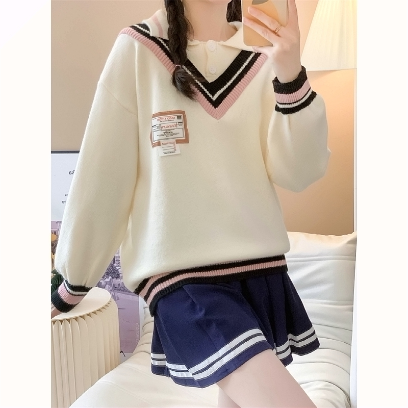 [A453] Áo len nữ Montoghi THU ĐÔNG KIỂU GILE VIỀN PHỐI TAG cổ len phom rộng Hàn Quốc cá tính - L2M (New)