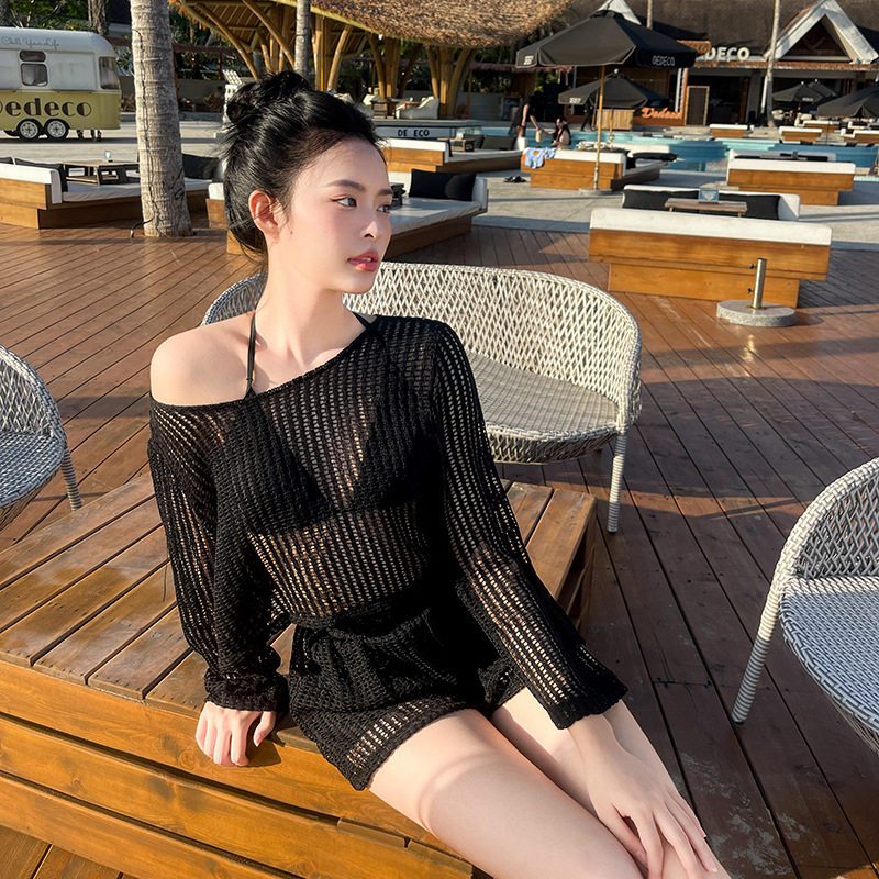 [A479] SET (3 MÓN) áo len LƯỚI KÈM LÓT PHỐI QUẦN SHORT LƯỚI thời trang đi biển xinh xắn - L2M (New)