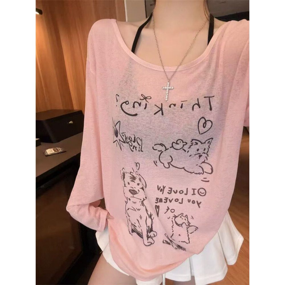 [A481] Áo len THUN GIẤY họa tiết CÚN CON màu nhẹ nhàng kiểu dáng mát mẻ năng động - L2M (New)