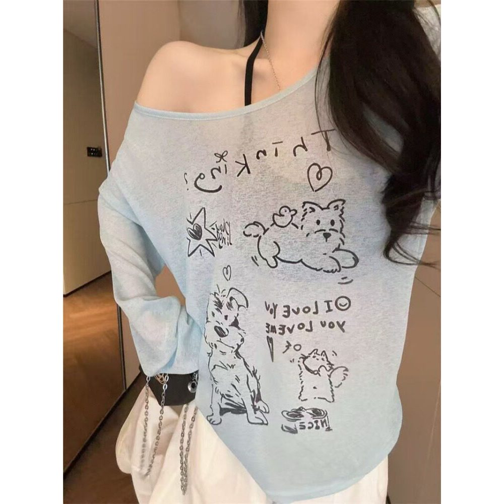 [A481] Áo len THUN GIẤY họa tiết CÚN CON màu nhẹ nhàng kiểu dáng mát mẻ năng động - L2M (New)