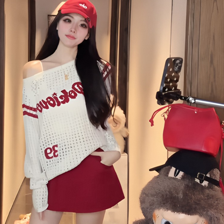 [A484] Áo len LƯỚI montoghi dệt kim PHỐI CHỮ VIỀN TAY form rộng mặc ngoài đi biển dễ phối đồ - L2M (New)