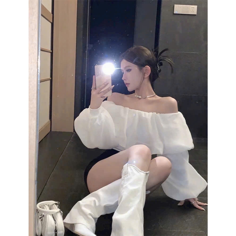[A495] Áo kiểu nữ TRỄ VAI VOAN BỒNG dáng TIỂU THƯ sang trọng điệu đà - L2M (New)