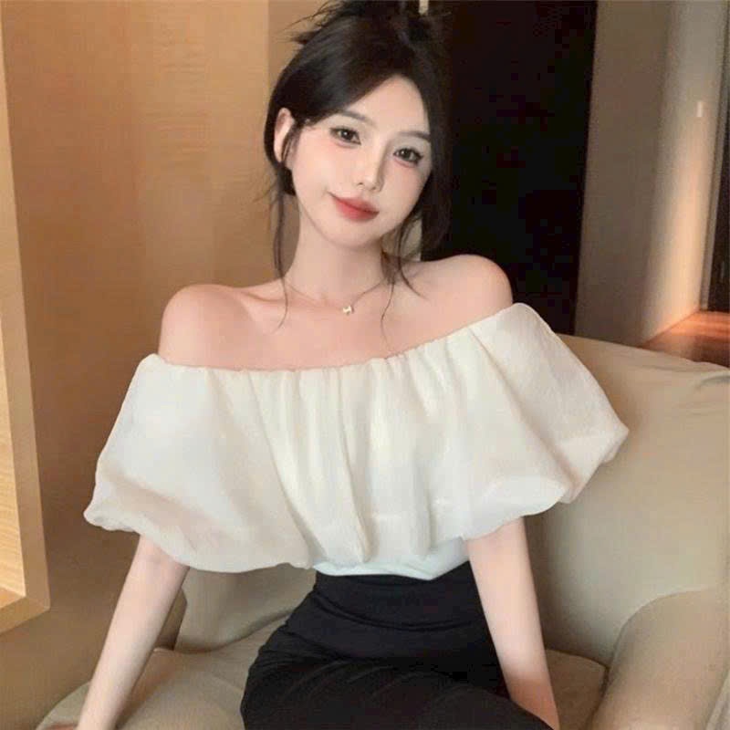 [A495] Áo kiểu nữ TRỄ VAI VOAN BỒNG dáng TIỂU THƯ sang trọng điệu đà - L2M (New)