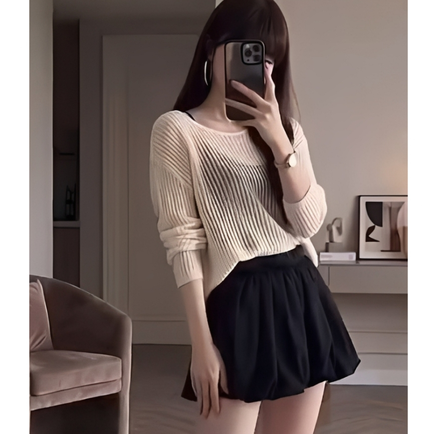 [A488] SET áo len Montoghi LƯỚI CỔ TRÒN LỬNG phom BASIC dễ phối đồ năng động xinh xắn - L2M (New)