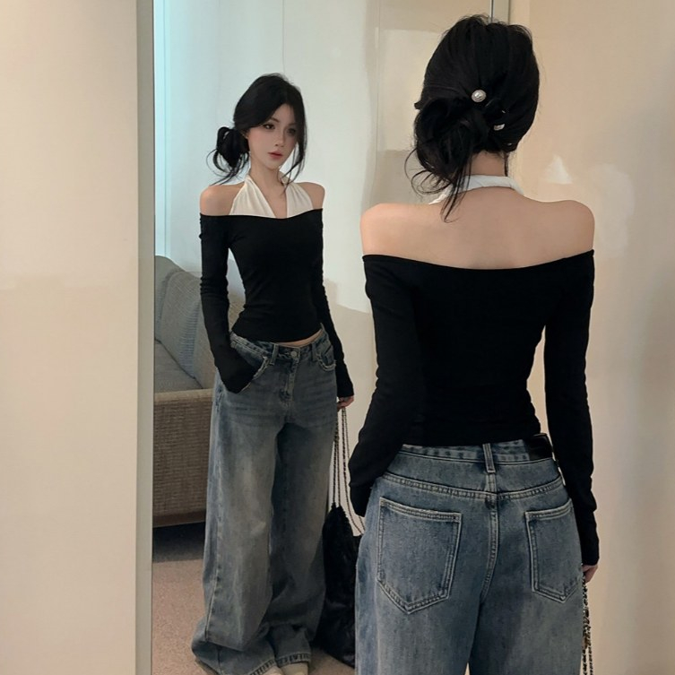 [A483] Áo thun kiểu nữ CỔ YẾM TRẮNG TRỄ VAI dáng BORIP mềm mịn co giãn 4 chiều siêu tôn dáng- L2M (New)