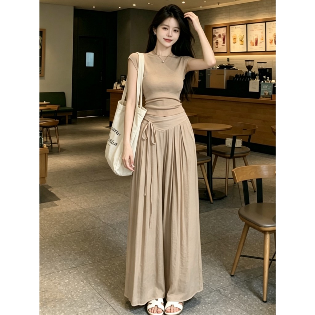 [Q103] Quần ống suông CHẤT ĐŨI LƯNG BO phối chun sau CÓ DÂY BUỘC xinh xắn dễ phối đồ - L2M (New)