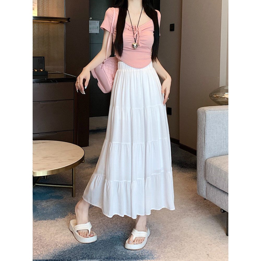 [Q102] Chân váy MAXI GHÉP 4 TẦNG đơn giản thanh lịch có lót trong dễ phối đồ - L2M (New)
