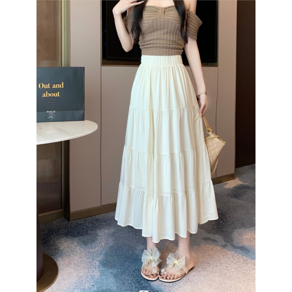 [Q102] Chân váy MAXI GHÉP 4 TẦNG đơn giản thanh lịch có lót trong dễ phối đồ - L2M (New)