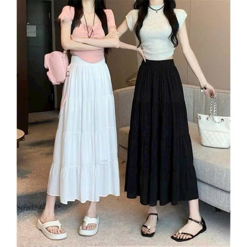 [Q102] Chân váy MAXI GHÉP 4 TẦNG đơn giản thanh lịch có lót trong dễ phối đồ - L2M (New)