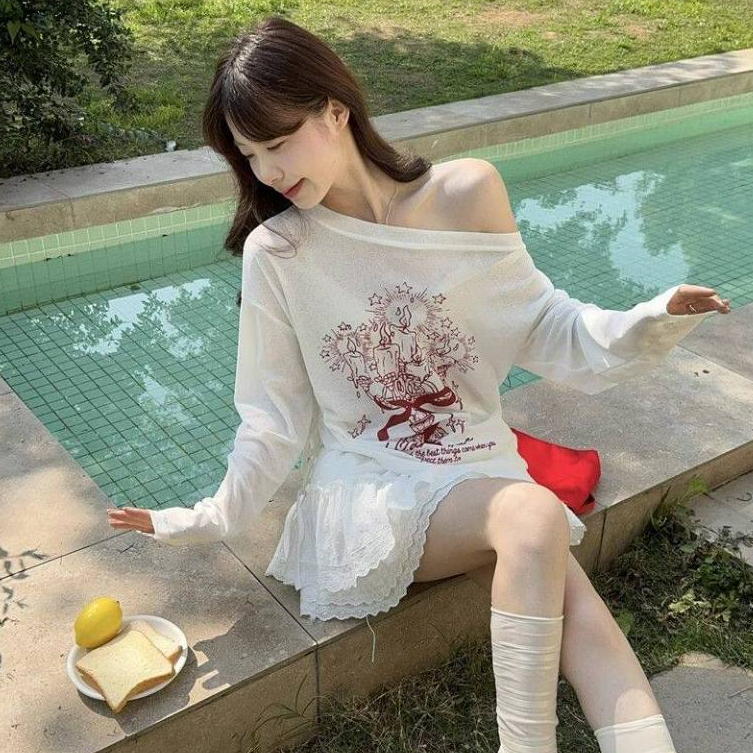 [A493] Áo len THUN GIẤY họa tiết BÓ HOA NẾN màu nhẹ nhàng kiểu dáng mát mẻ năng động - L2M
