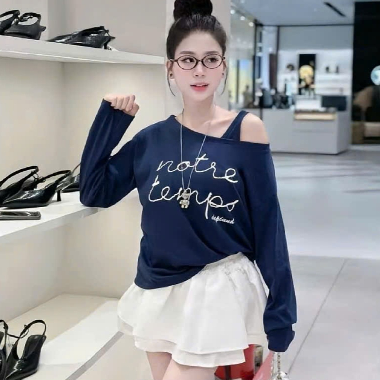 [A487] SET Áo len THUN GIẤY IN CHỮ ĐƠN GIẢN KÈM LÓT màu nhẹ nhàng kiểu dáng mát mẻ năng động - L2M (New)