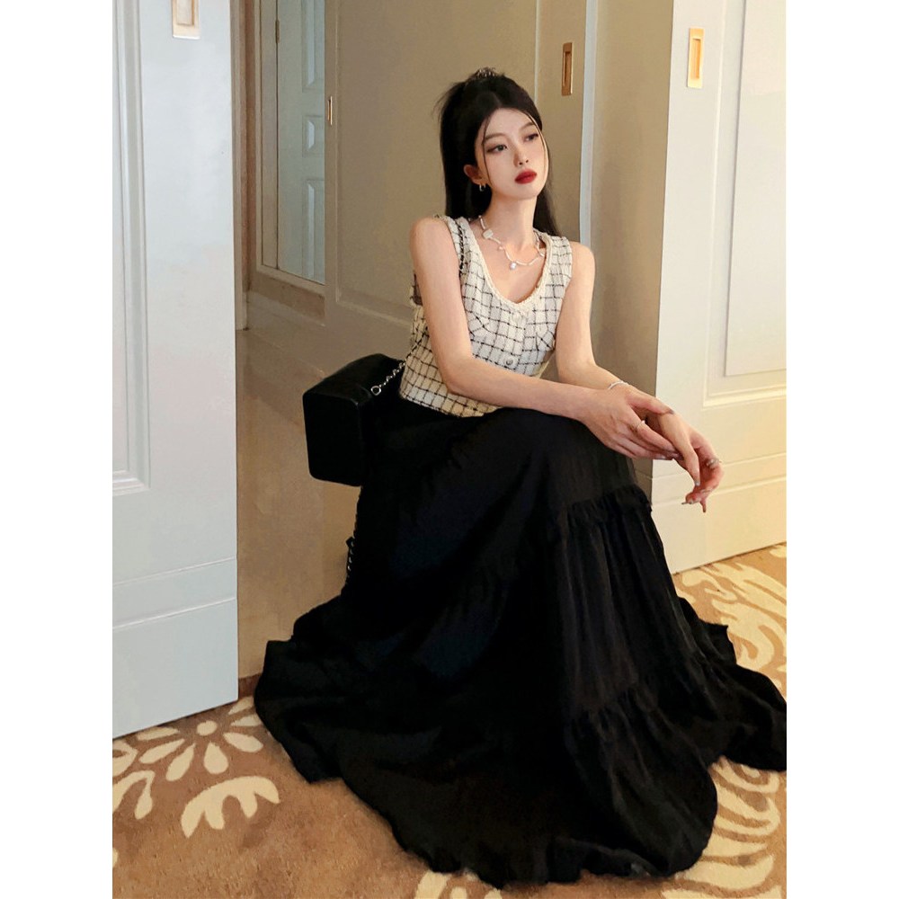 [Q106] Chân váy MAXI 3 TẦNG BÈO ĐỀU đơn giản thanh lịch có lót trong dễ phối đồ - L2M (New)