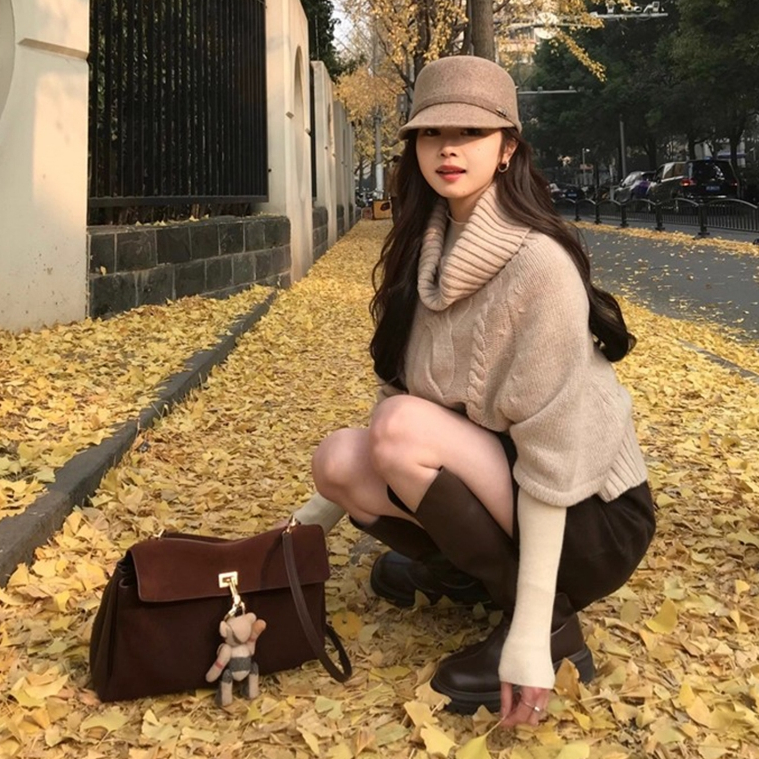 [A467] Áo len nữ Montoghi THU ĐÔNG TAY DƠI CỔ LỌ hoặc PHỐI BẸT VAI nhiều kiểu xinh xắn - L2M (New)