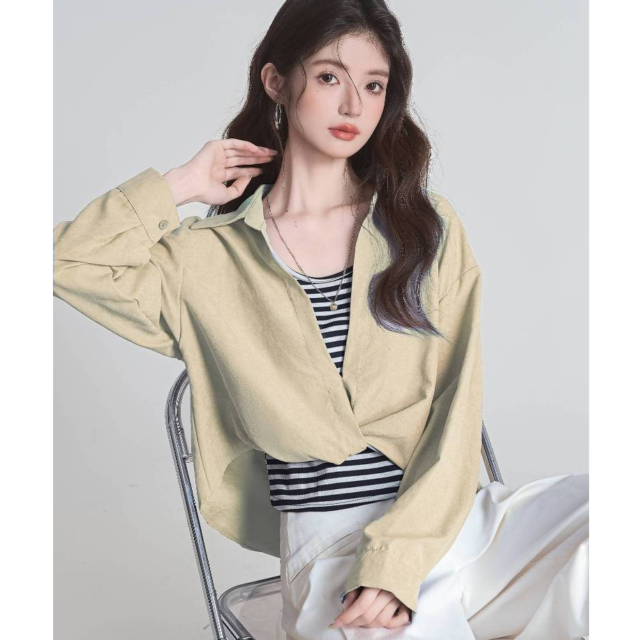 [A472] SET Áo kiểu nữ gồm SƠ MI XOẮN NGOÀI kèm lót trong KẺ SỌC hàng Quảng Châu xinh xắn - L2M (New)